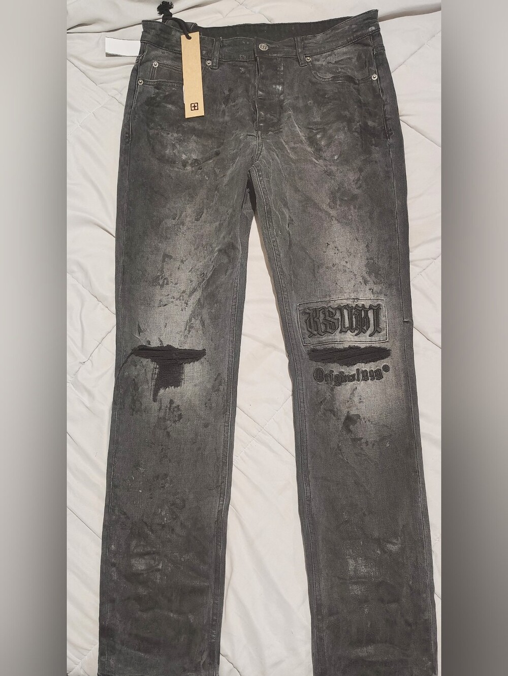 Ksubi Original 1999 Gray Distressed Jeans Size 33x32 BNWT